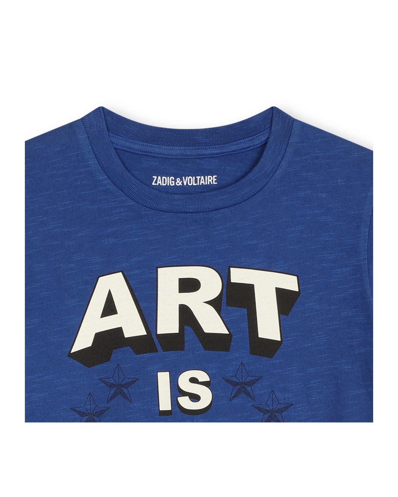 T-shirt avec illustration en coton - Bleu Klein
