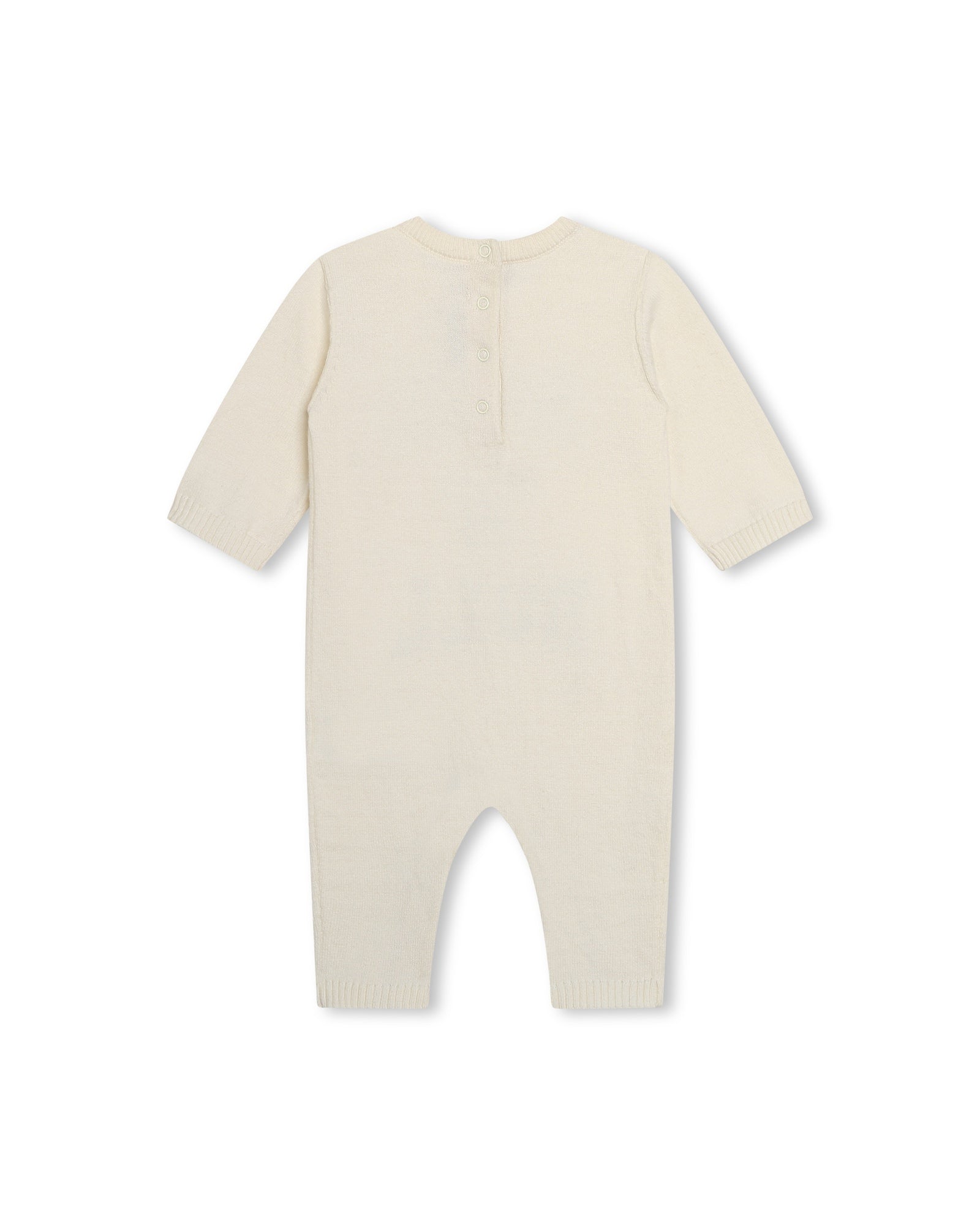 Combinaison à fermeture pressionnée en coton - Crème