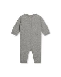 Combinaison à fermeture pressionnée en coton - Gris Chiné