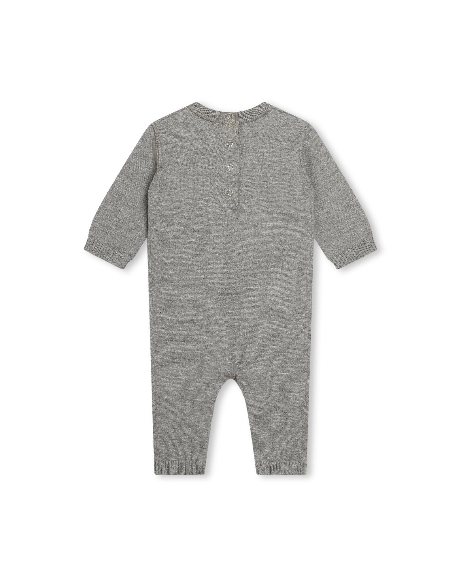 Combinaison à fermeture pressionnée en coton - Gris Chiné