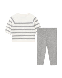 Ensemble pull et pantalon en tricot - Creme