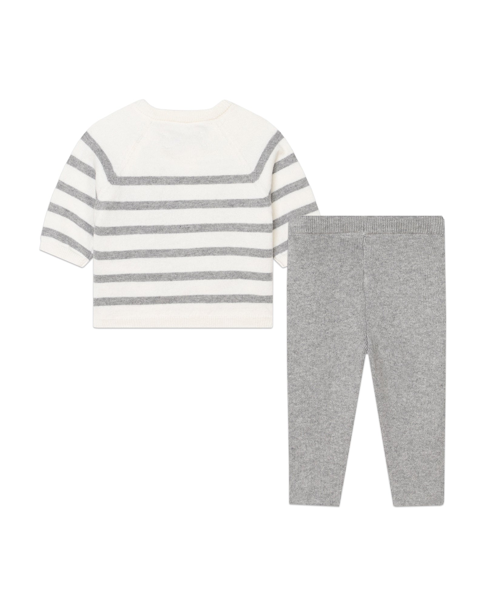 Ensemble pull et pantalon en tricot - Creme