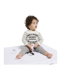 Ensemble pull et pantalon en tricot - Creme