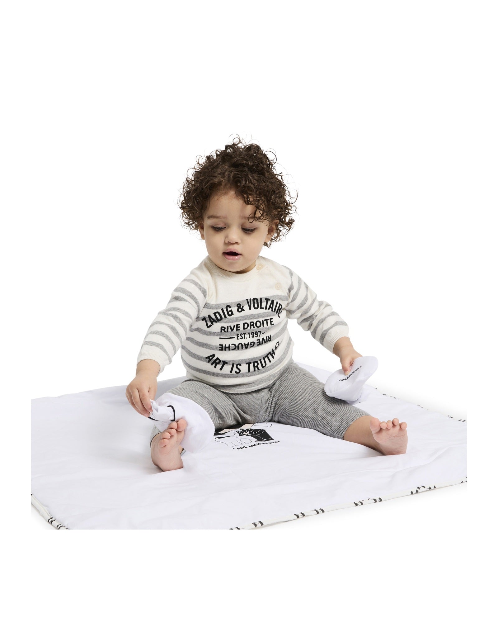 Ensemble pull et pantalon en tricot - Creme