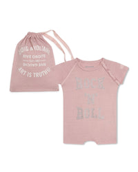 Cotton button fastening jumpsuit - Taupe Pink