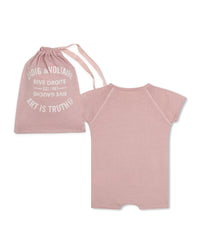 Cotton button fastening jumpsuit - Taupe Pink