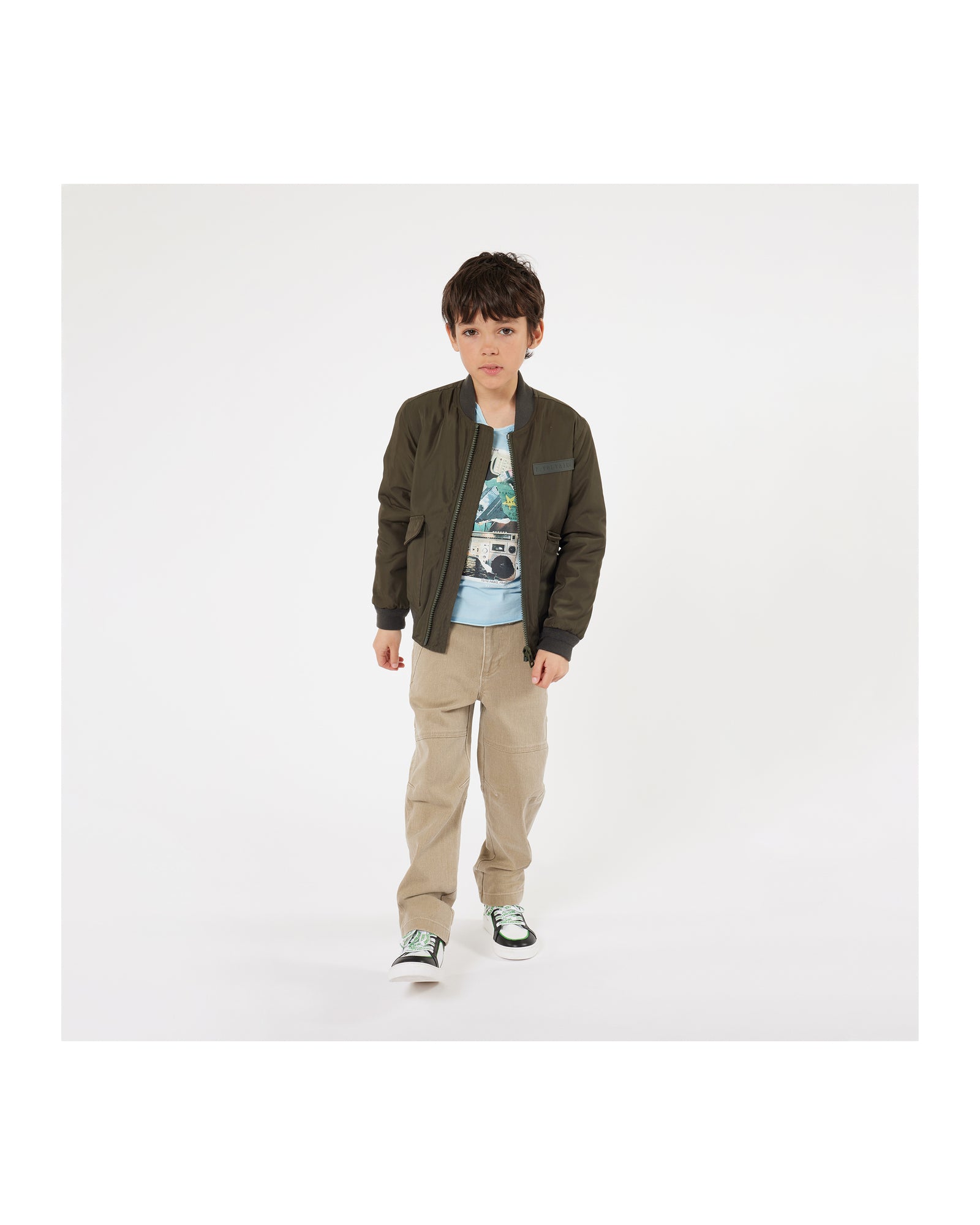 Bomber à fermeture zippée - Dark Khaki