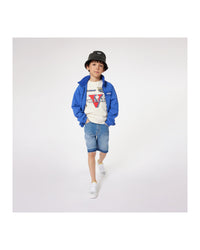 Veste à capuche inversée - Bleu Klein