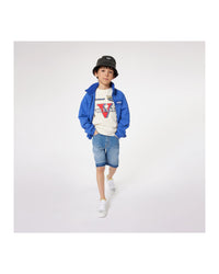 Veste à capuche inversée - Bleu Klein