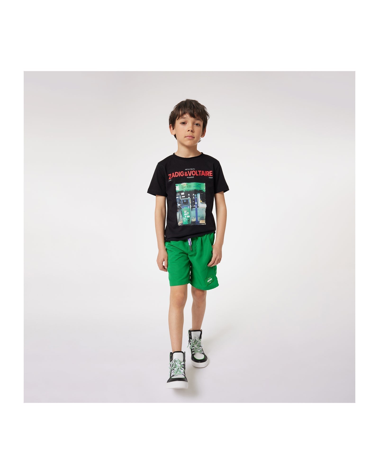 Swimming shorts with elasticated waistband - Acid Green