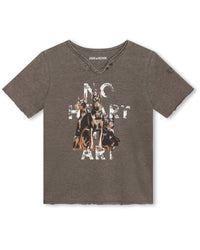 T-shirt avec broderie - Dark Khaki