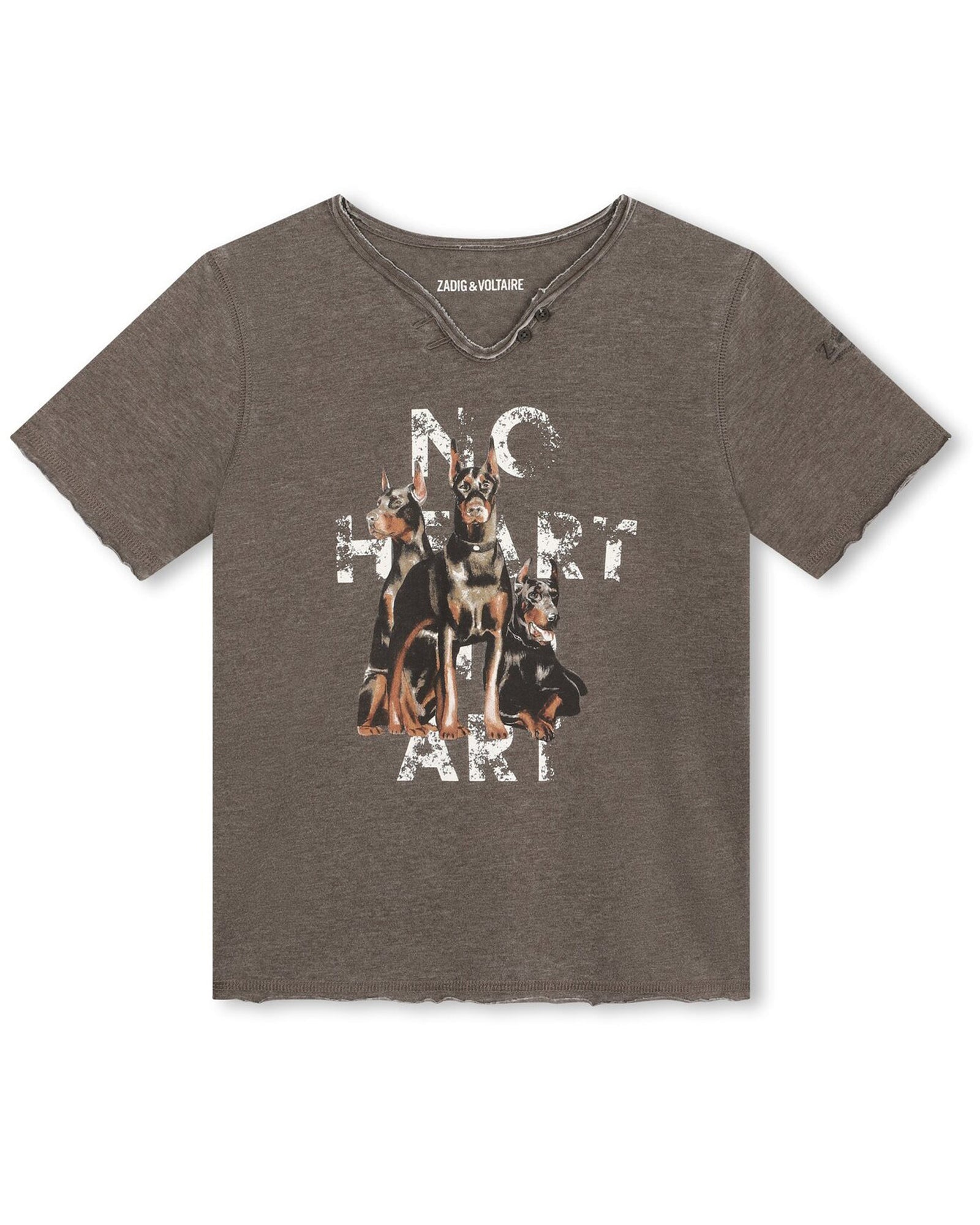 T-shirt avec broderie - Dark Khaki