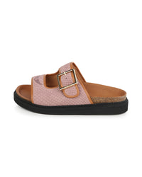 Sandales en croûte de velours - Taupe Pink