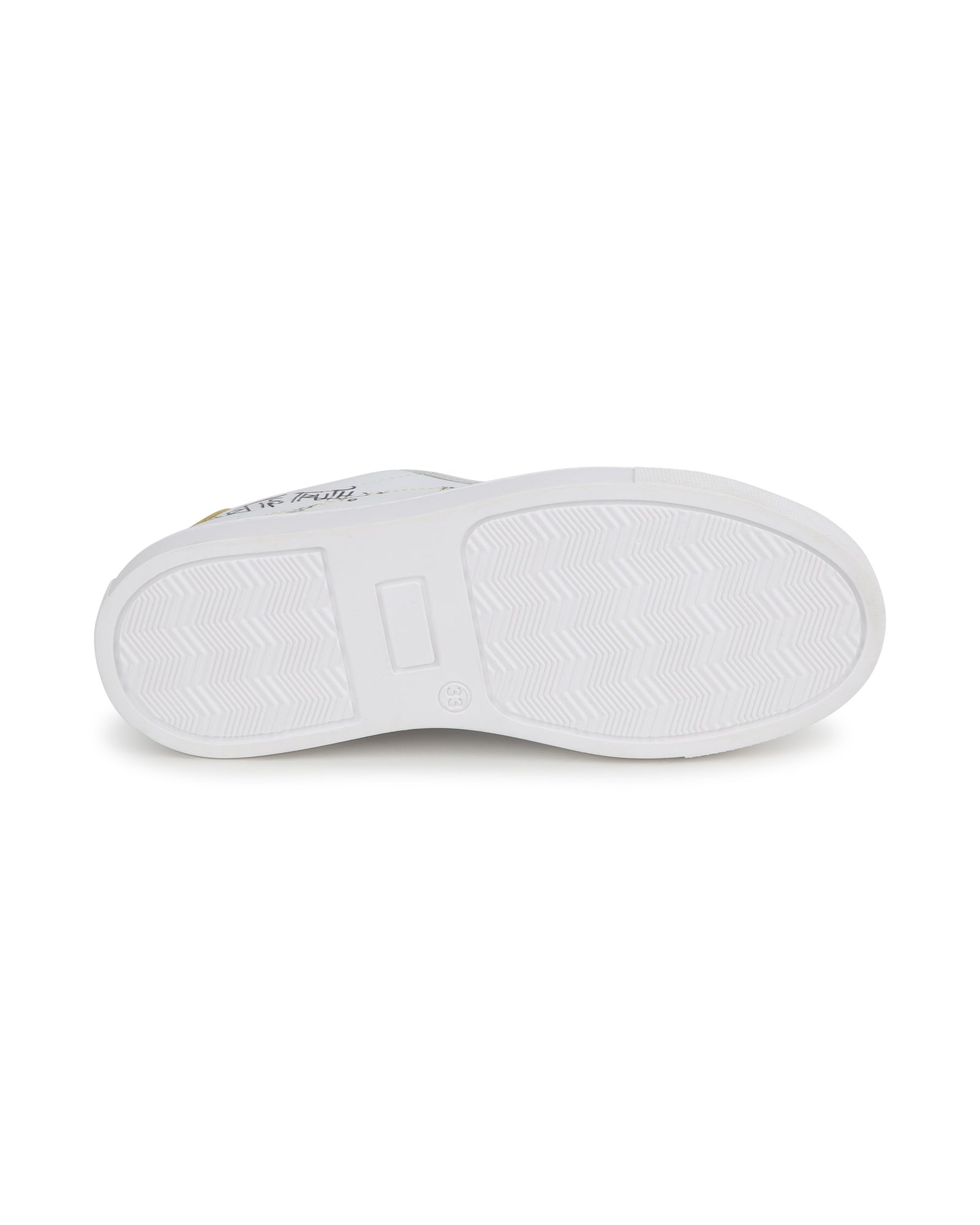 Low leather lace-up trainers - White