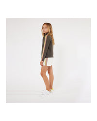 Low leather lace-up trainers - White
