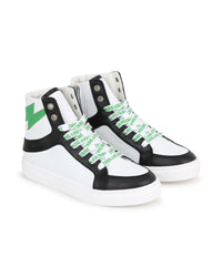 Sneakers montantes iconiques en cuir - Blanc