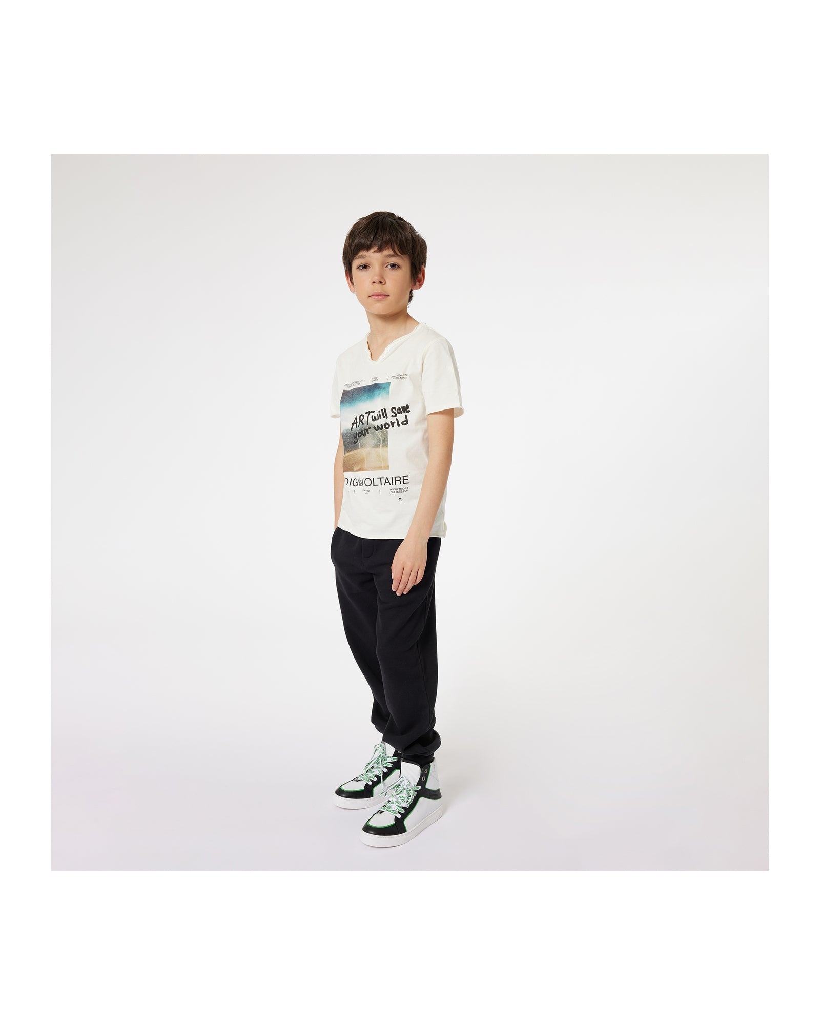 Sneakers montantes iconiques en cuir - Blanc