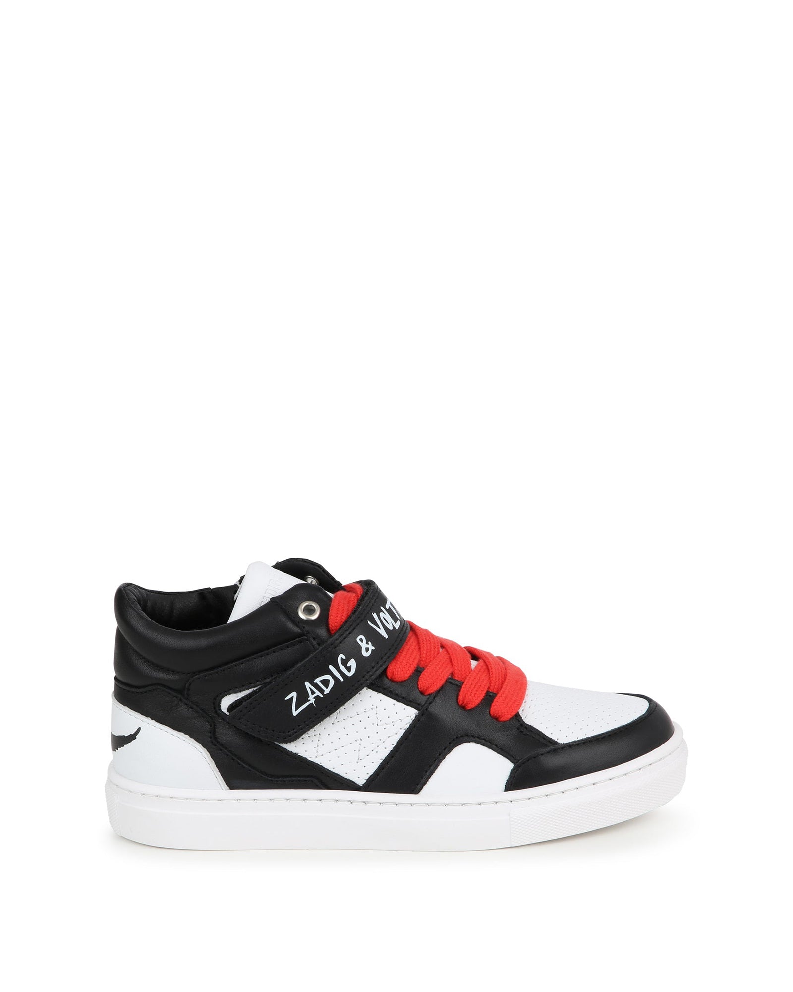 Baskets mi-montantes iconiques en cuir - Blanc Noir