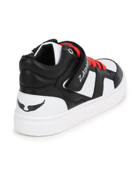 Baskets mi-montantes iconiques en cuir - Blanc Noir
