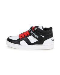 Baskets mi-montantes iconiques en cuir - Blanc Noir