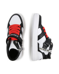Baskets mi-montantes iconiques en cuir - Blanc Noir