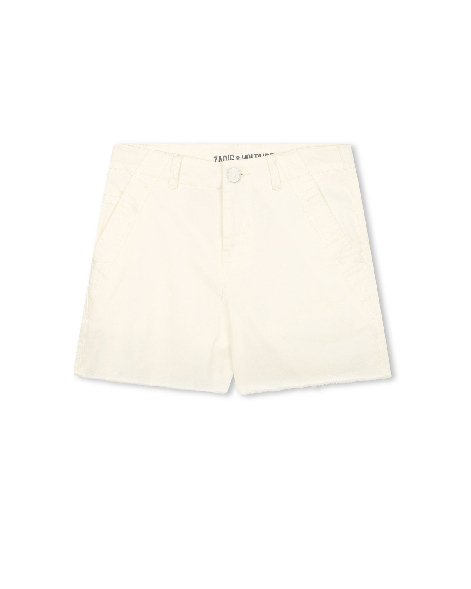 Short en sergé - Creme