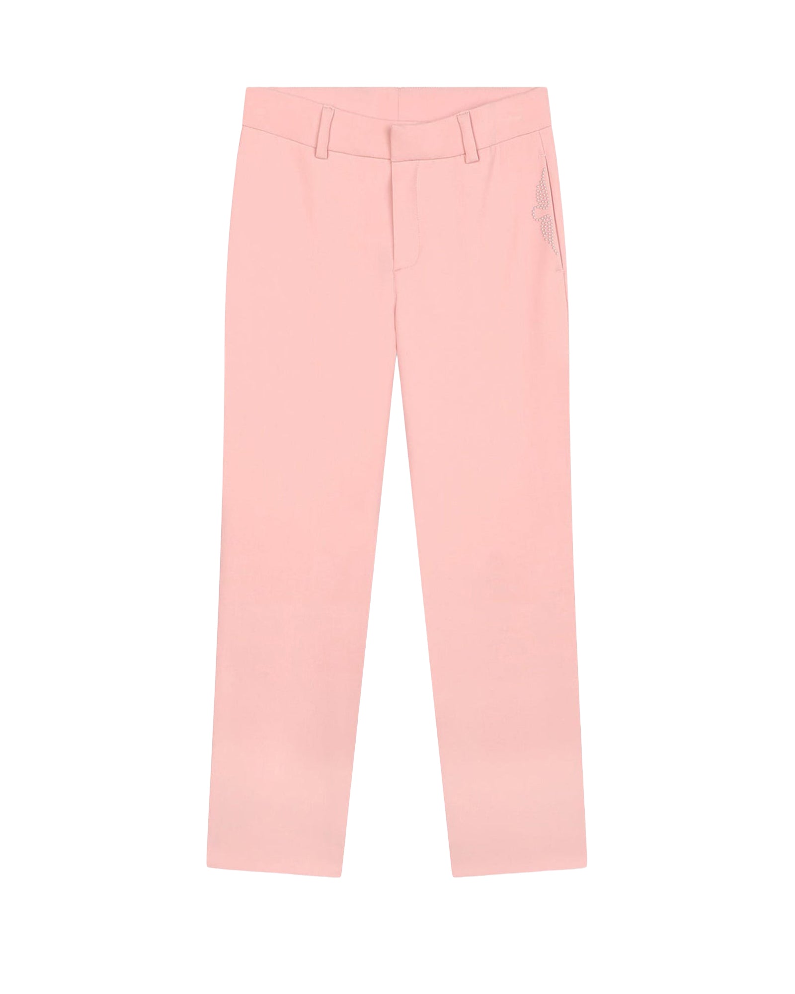 Rhinestone-embellished tailored trousers – Taupe Pink