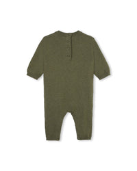Combinaison jacquard en laine et cachemire - Army