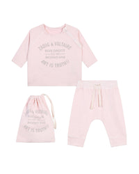 Ensemble t-shirt et pantalon en coton - Litchi