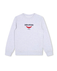 Sweatshirt à illustrations en molleton - Gris Clair
