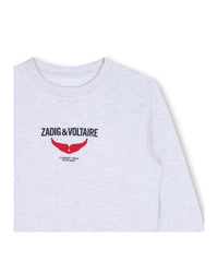 Sweatshirt à illustrations en molleton - Gris Clair