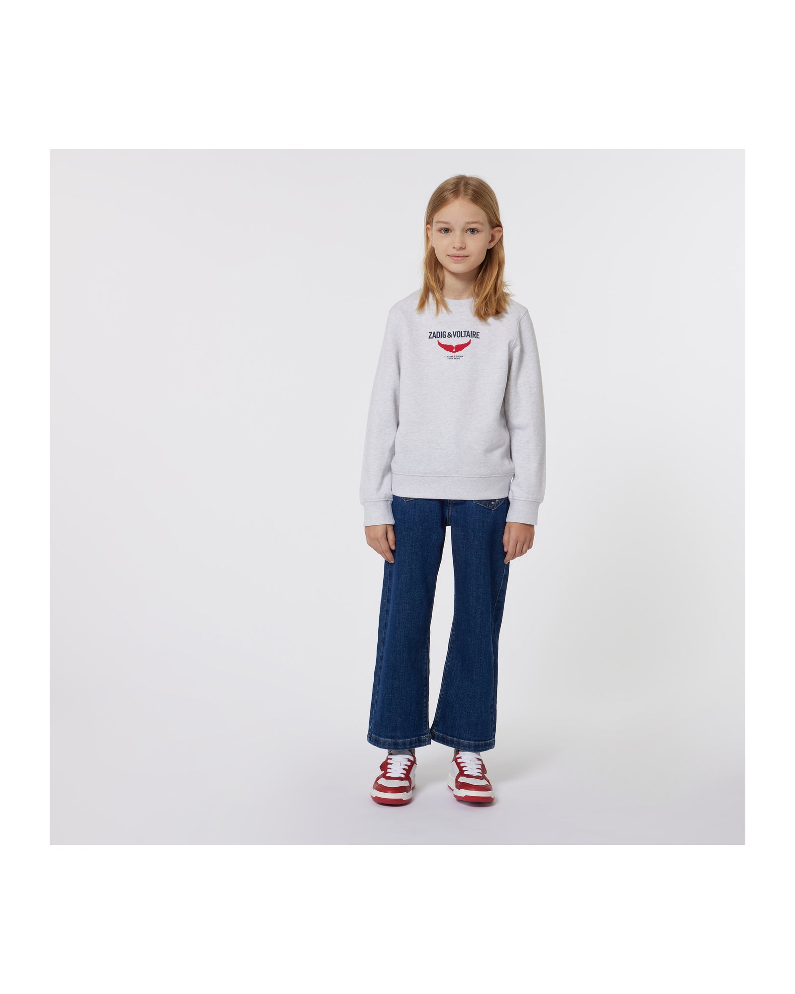 Sweatshirt à illustrations en molleton - Gris Clair