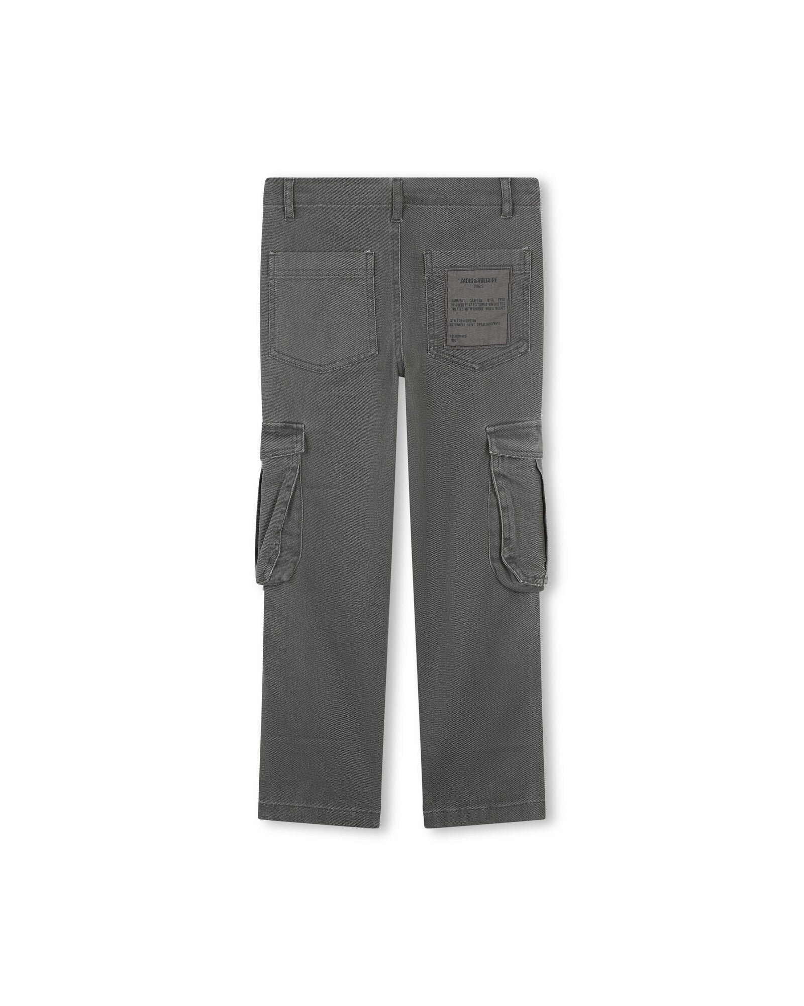 Cotton cargo trousers with pockets - Onyx