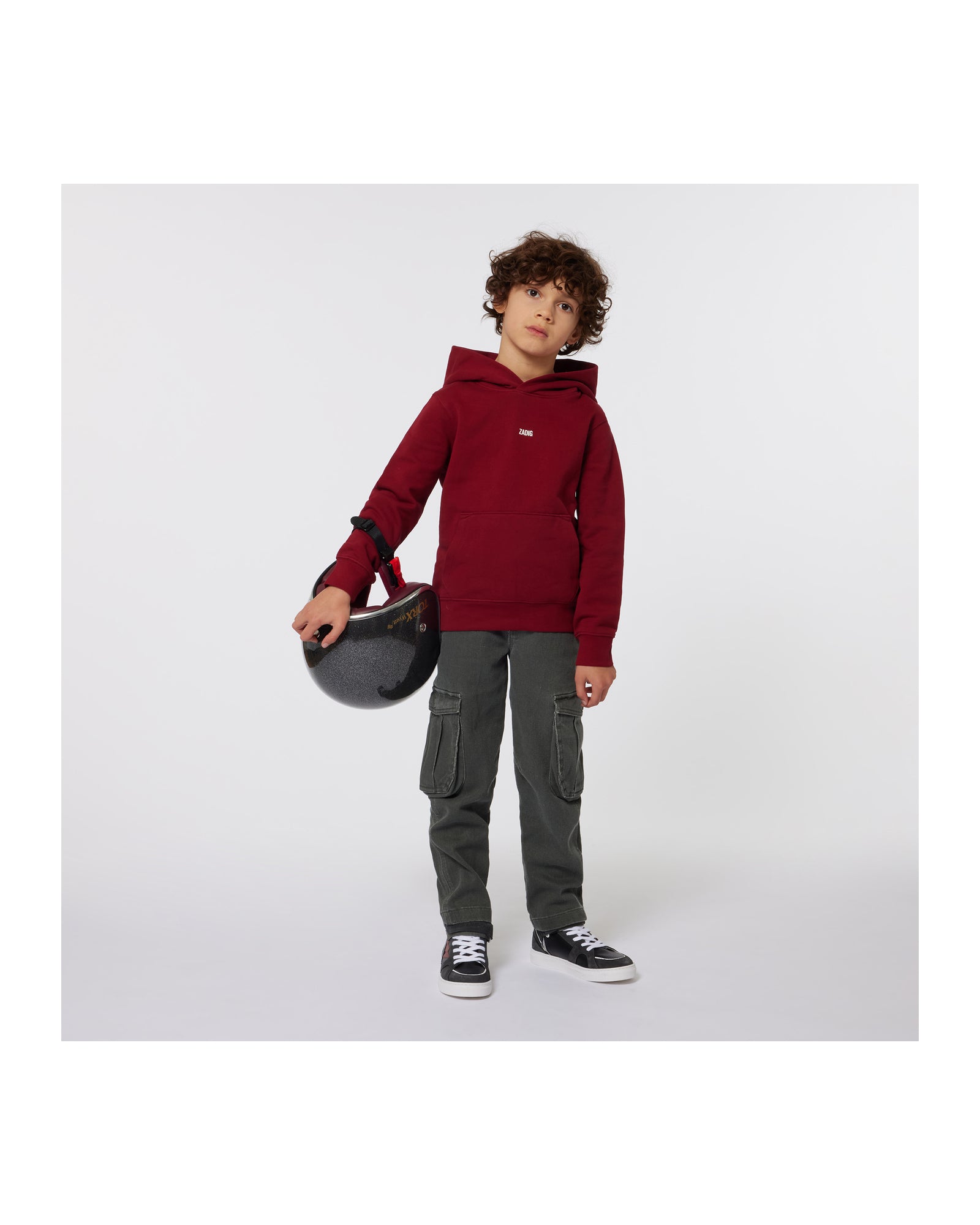 Cotton cargo trousers with pockets - Onyx