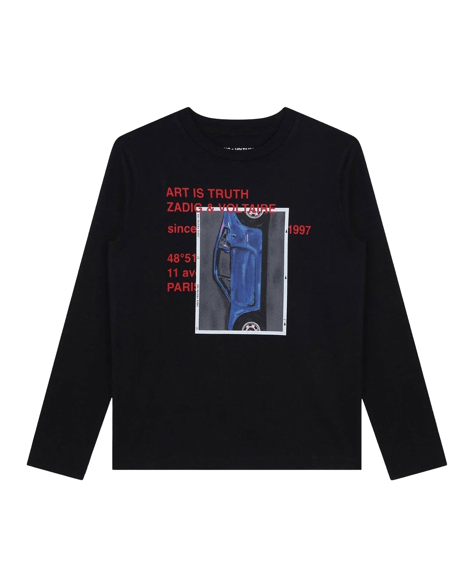 Cotton T-shirt with illustrations - Black