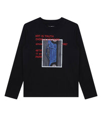 T-shirt à illustrations en coton - Black