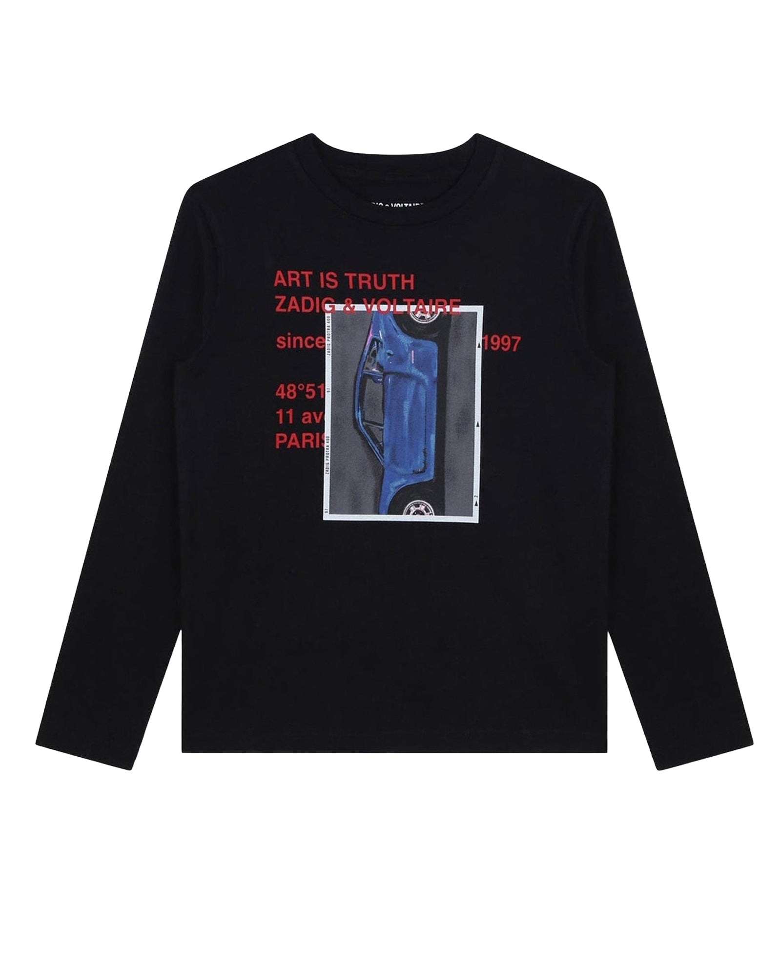 T-shirt à illustrations en coton - Black