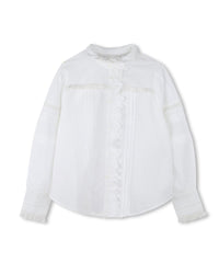 Blouse plissée en coton - Blanc
