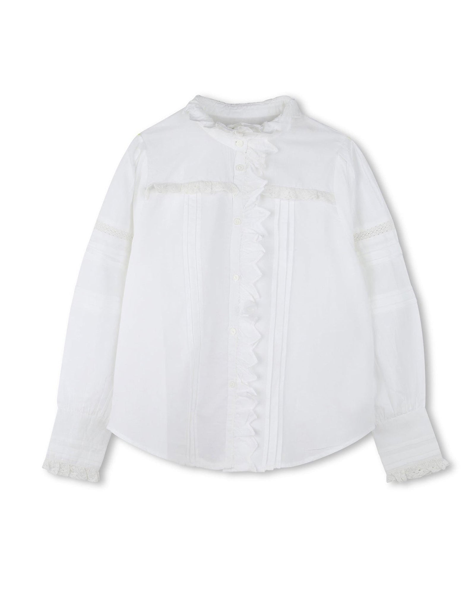 Blouse plissée en coton - Blanc