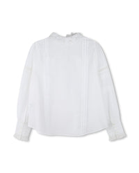 Blouse plissée en coton - Blanc