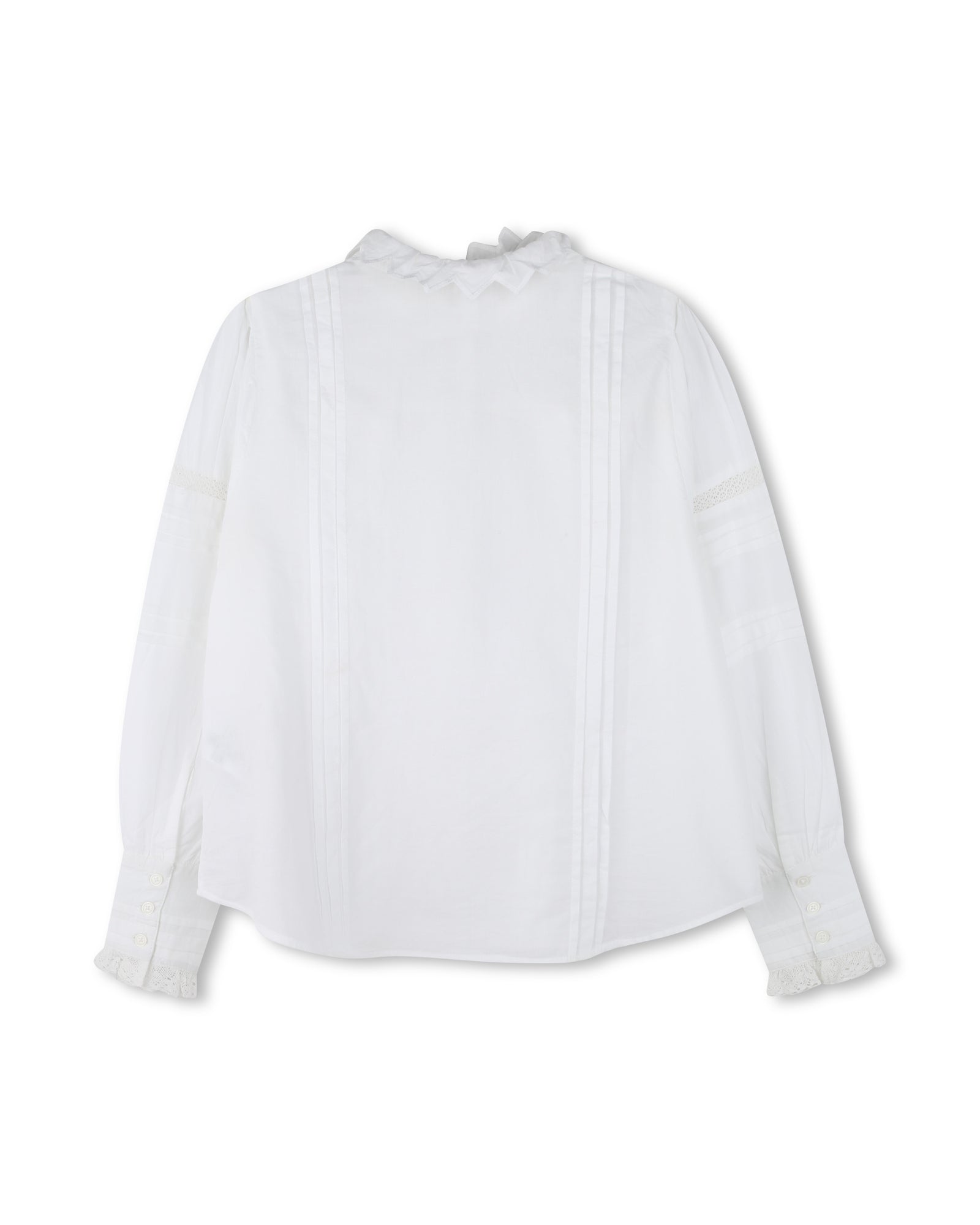 Blouse plissée en coton - Blanc