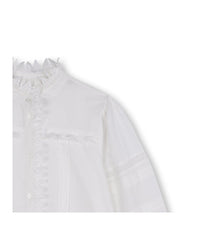 Blouse plissée en coton - Blanc