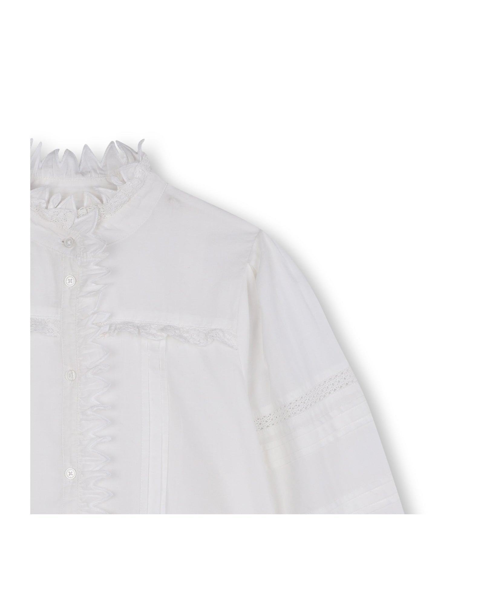 Blouse plissée en coton - Blanc