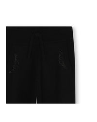 Pantalon à illustrations à strass en laine - Black