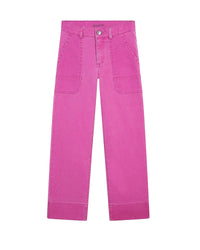 Pantalon large ajustable en coton - Rose Fuchsia