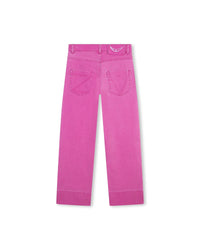 Pantalon large ajustable en coton - Rose Fuchsia