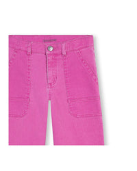 Pantalon large ajustable en coton - Rose Fuchsia