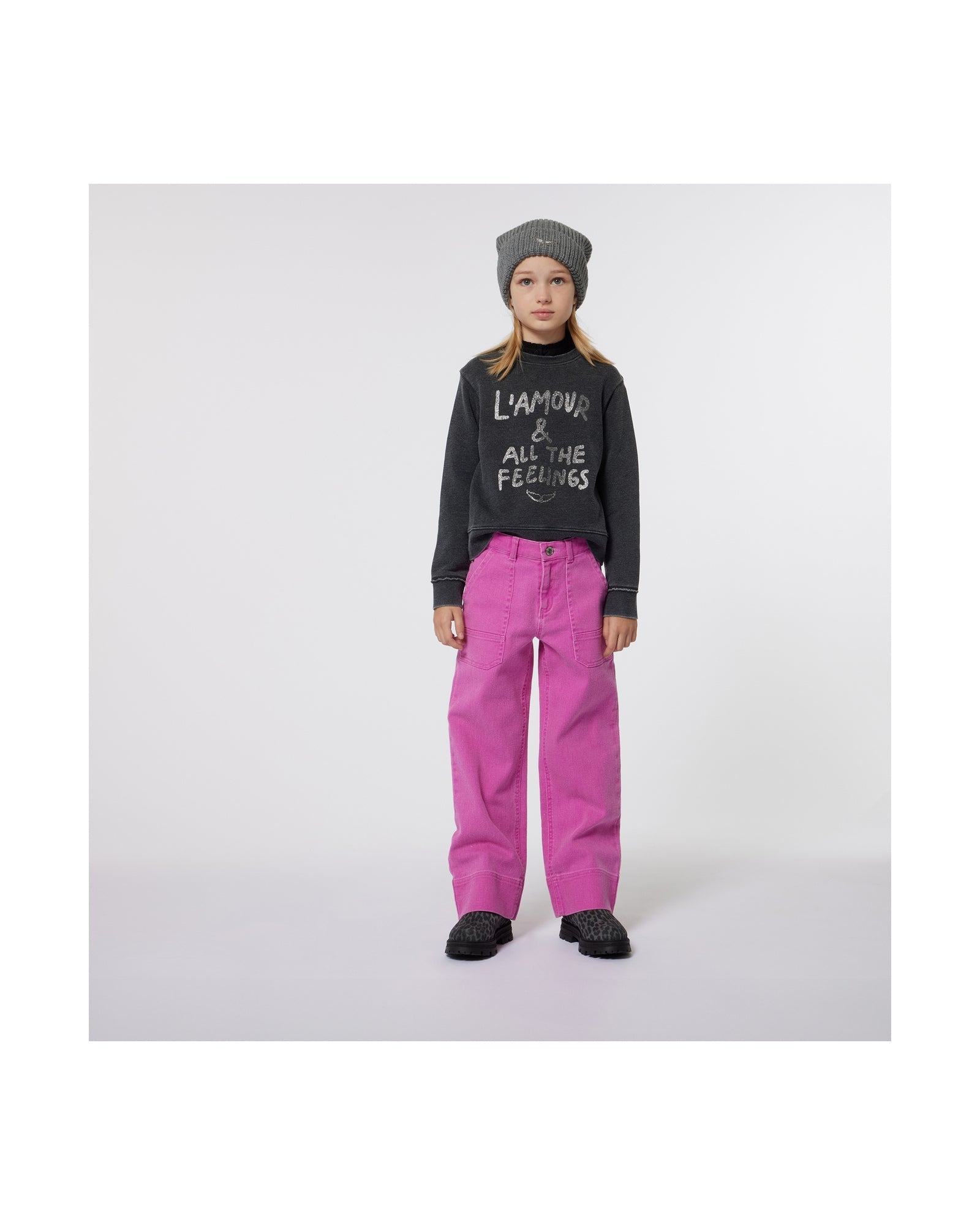 Pantalon large ajustable en coton - Rose Fuchsia