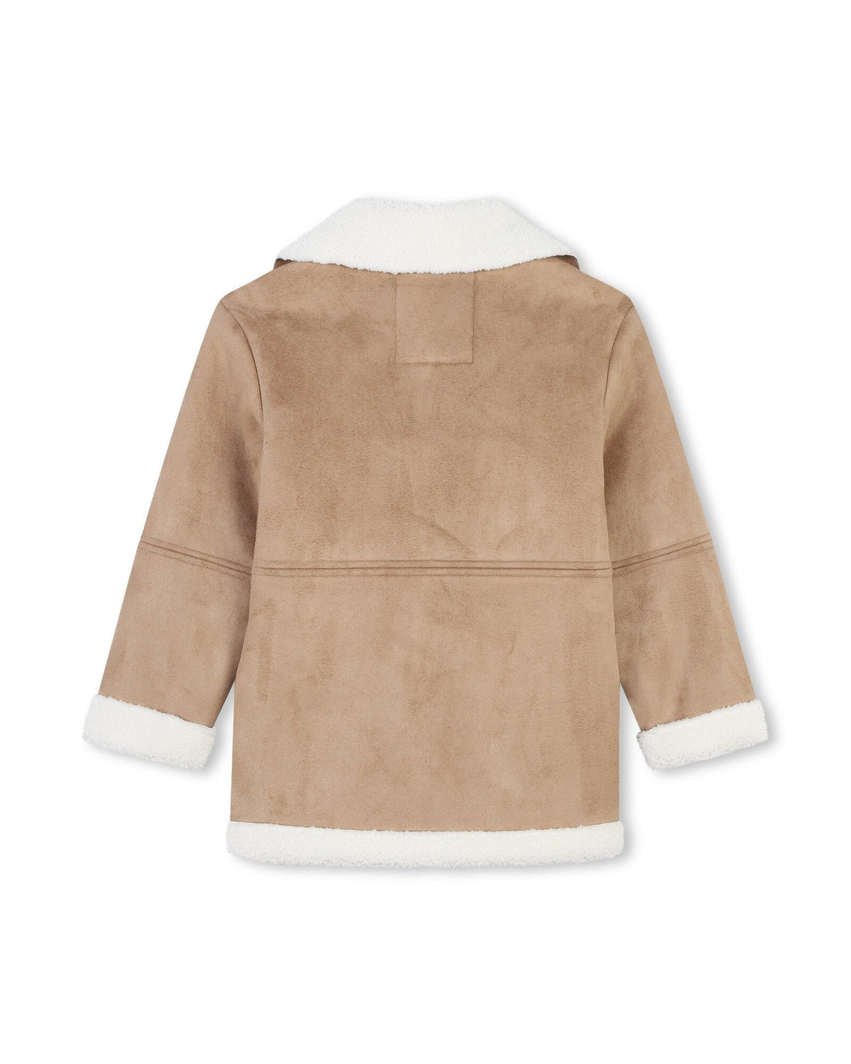 Manteau en peau lainée - Marron & Écru