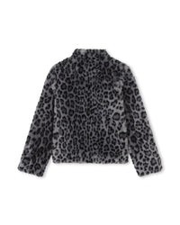 Leopard print fleece coat - Black